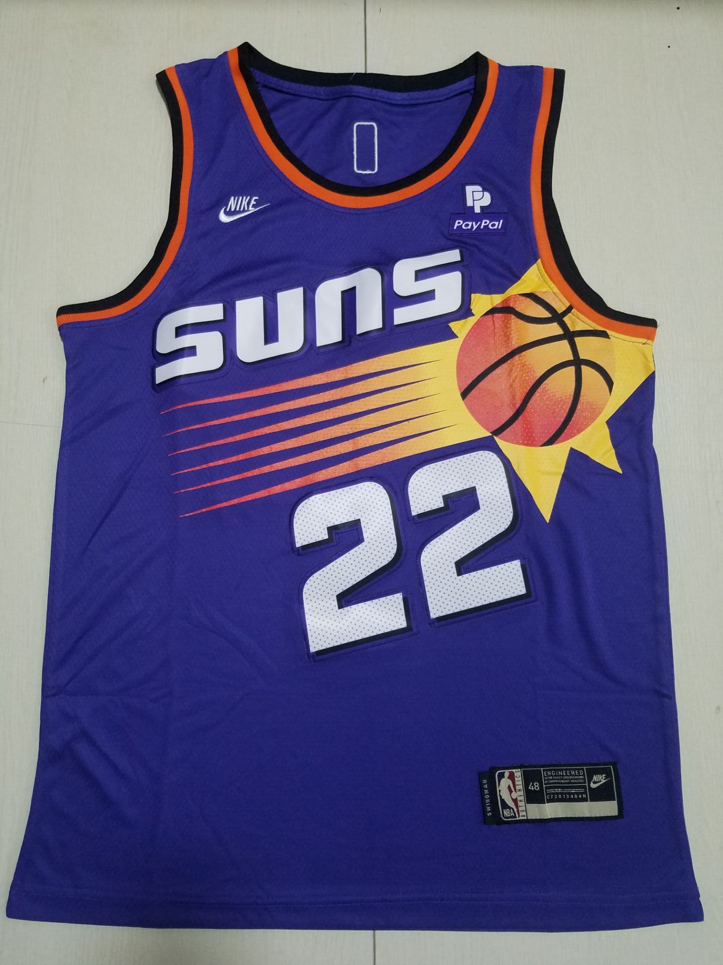 Men Phoenix Suns #22 Ayton Purple Throwback Nike 2022 NBA Jersey